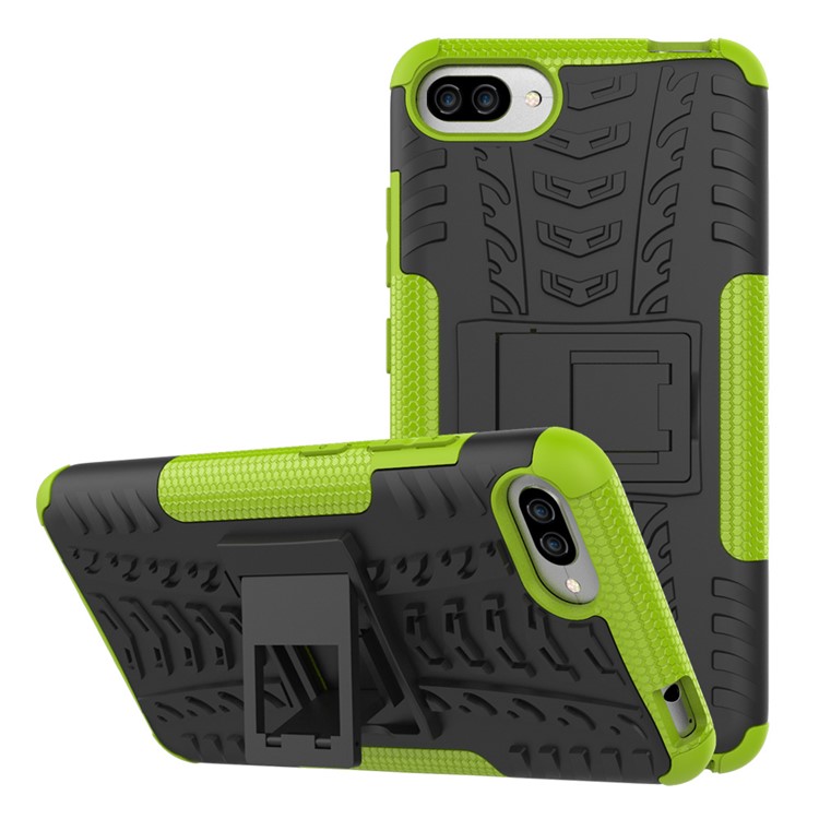 Cool Tyre Kickstand PC TPU Hybrid Phone Case for Asus Zenfone 4 Max /4 Max Pro /4 Max Plus ZC554KL - Green-2