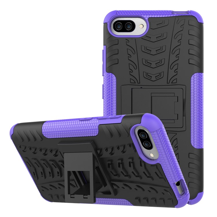 Cool Tyre Kickstand PC + TPU Hybrid Mobile Case for Asus Zenfone 4 Max /4 Max Pro /4 Max Plus ZC554KL - Purple-2