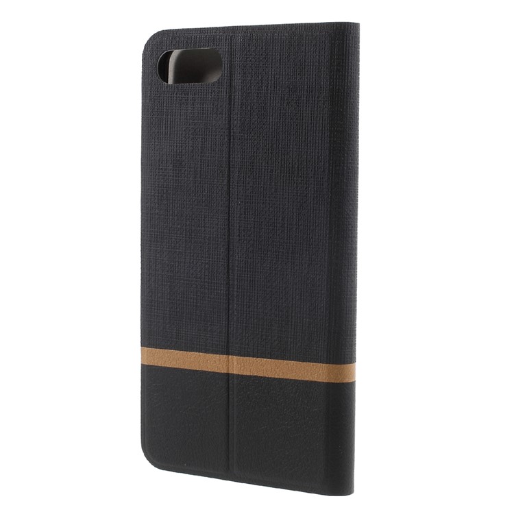 Cross Pattern Leather Card Holder Phone Case (Built-in Steel Sheet) for Asus ZenFone 4 Max ZC520KL- Black-2