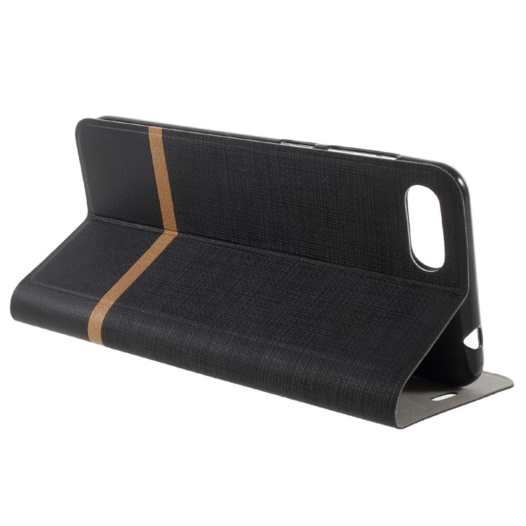 Cross Pattern Leather Card Holder Phone Case (Built-in Steel Sheet) for Asus ZenFone 4 Max ZC520KL- Black-5