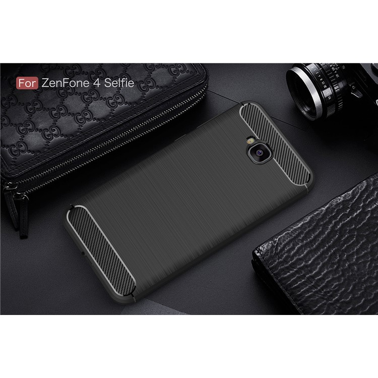 Carbon Fiber Texture Brushed TPU Mobile Phone Case for Asus Zenfone 4 Selfie ZD553KL/ 4 Selfie ZB553KL/ 4 Selfie Lite ZB553KL - Black-10