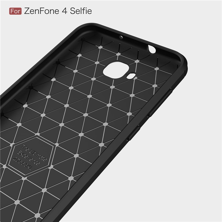 Carbon Fiber Texture Brushed TPU Mobile Phone Case for Asus Zenfone 4 Selfie ZD553KL/ 4 Selfie ZB553KL/ 4 Selfie Lite ZB553KL - Black-5