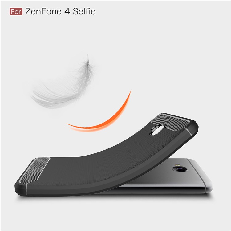 Carbon Fiber Texture Brushed TPU Mobile Phone Case for Asus Zenfone 4 Selfie ZD553KL/ 4 Selfie ZB553KL/ 4 Selfie Lite ZB553KL - Black-7