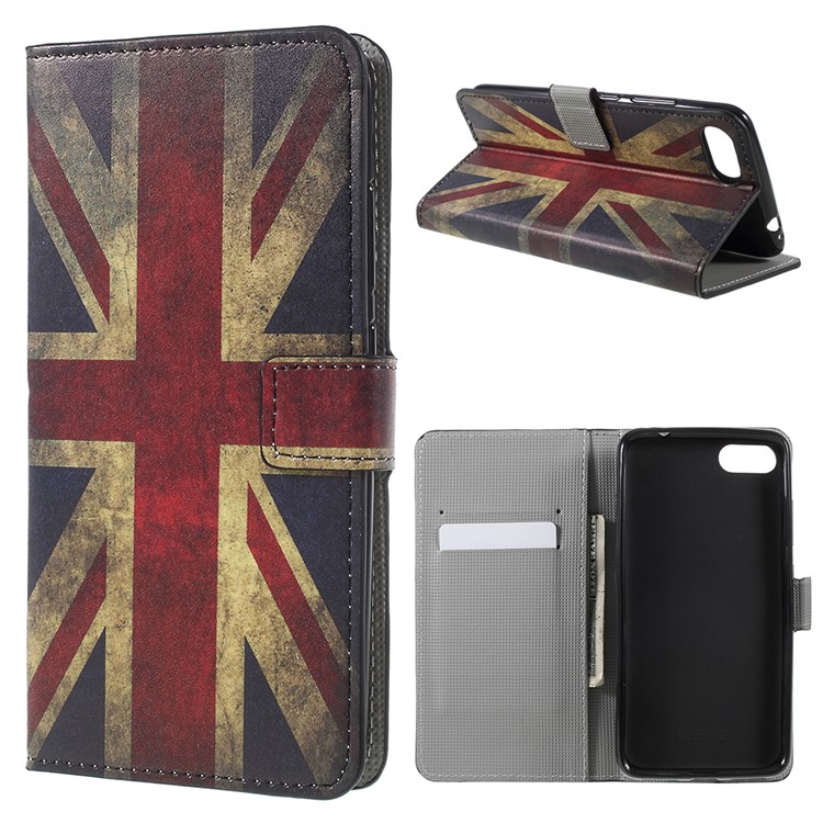 Pattern Printing PU Leather Magnetic Wallet Stand Protective Phone Shell for Asus ZenFone 4 Max (ZC554KL) / 4 Max Pro (ZC554KL) / 4 Max Plus (ZC554KL) - Flag of British-1