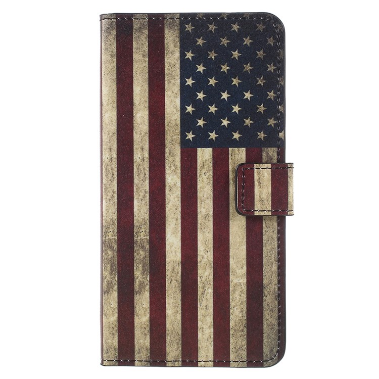 Pattern Printing PU Leather Magnetic Wallet Stand Protective Phone Case for Asus ZenFone 4 Max (ZC554KL) / 4 Max Pro (ZC554KL) / 4 Max Plus (ZC554KL) - Flag of America-1