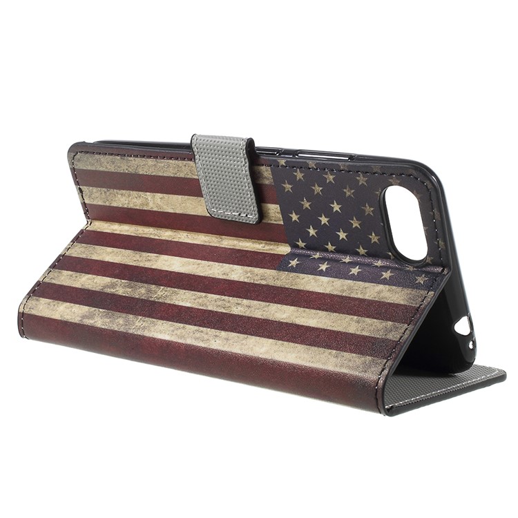Pattern Printing PU Leather Magnetic Wallet Stand Protective Phone Case for Asus ZenFone 4 Max (ZC554KL) / 4 Max Pro (ZC554KL) / 4 Max Plus (ZC554KL) - Flag of America-5