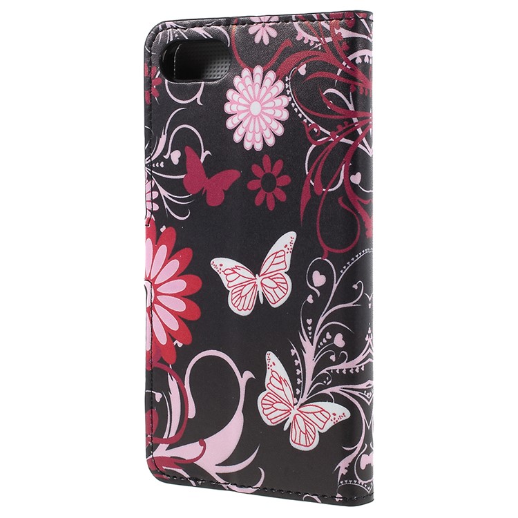 Pattern Printing PU Leather Magnetic Wallet Stand Protective Phone Cover for Asus ZenFone 4 Max (ZC554KL) / 4 Max Pro (ZC554KL) / 4 Max Plus (ZC554KL) - Butterfly Flower-3