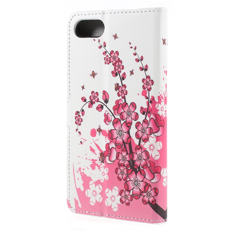Pattern Printing PU Leather Magnetic Wallet Stand Protective Cell Phone Shell for Asus ZenFone 4 Max (ZC554KL) / 4 Max Pro (ZC554KL) / 4 Max Plus (ZC554KL) - Peach Flower-3