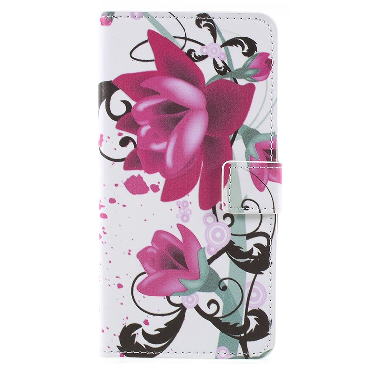 Pattern Printing PU Leather Magnetic Wallet Stand Protective Mobile Phone Case for Asus ZenFone 4 Max (ZC554KL) / 4 Max Pro (ZC554KL) / 4 Max Plus (ZC554KL) - Rose Flower-1