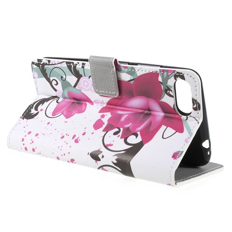 Pattern Printing PU Leather Magnetic Wallet Stand Protective Mobile Phone Case for Asus ZenFone 4 Max (ZC554KL) / 4 Max Pro (ZC554KL) / 4 Max Plus (ZC554KL) - Rose Flower-5