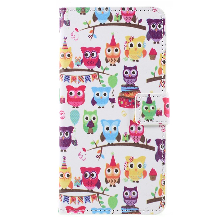 Pattern Printing PU Leather Magnetic Wallet Stand Protective Mobile Phone Cover for Asus ZenFone 4 Max (ZC554KL) / 4 Max Pro (ZC554KL) / 4 Max Plus (ZC554KL) - Owls on Branch-1