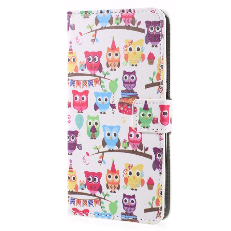 Pattern Printing PU Leather Magnetic Wallet Stand Protective Mobile Phone Cover for Asus ZenFone 4 Max (ZC554KL) / 4 Max Pro (ZC554KL) / 4 Max Plus (ZC554KL) - Owls on Branch-2
