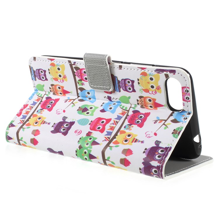 Pattern Printing PU Leather Magnetic Wallet Stand Protective Mobile Phone Cover for Asus ZenFone 4 Max (ZC554KL) / 4 Max Pro (ZC554KL) / 4 Max Plus (ZC554KL) - Owls on Branch-5