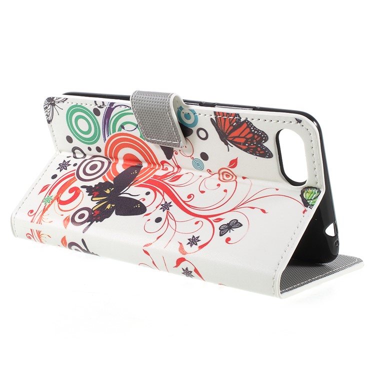 Pattern Printing PU Leather Magnetic Wallet Stand Protective Shell for Asus ZenFone 4 Max (ZC554KL) / 4 Max Pro (ZC554KL) / 4 Max Plus (ZC554KL) - Black and Orange Butterfly-5