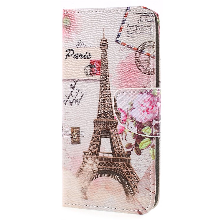 Patterned Leather Wallet Stand Cell Phone Case for Asus ZenFone 4 Max /4 Max Pro /4 Max Plus (ZC554KL) - Eiffel Tower-2