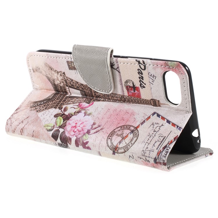 Patterned Leather Wallet Stand Cell Phone Case for Asus ZenFone 4 Max /4 Max Pro /4 Max Plus (ZC554KL) - Eiffel Tower-5
