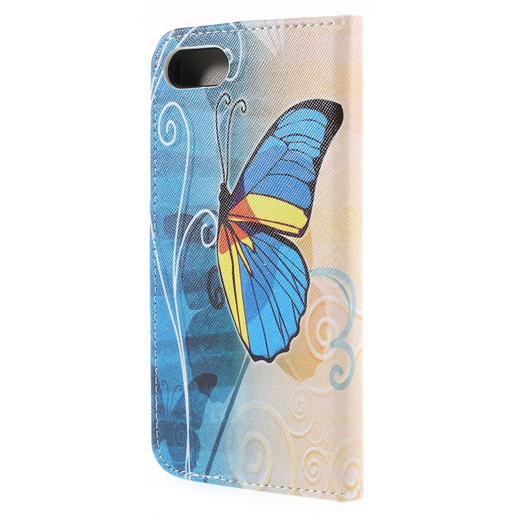 Pattern Printing Leather Wallet Stand Cellphone Case for Asus ZenFone 4 Max /4 Max Pro /4 Max Plus (ZC554KL) - Blue Butterfly-3