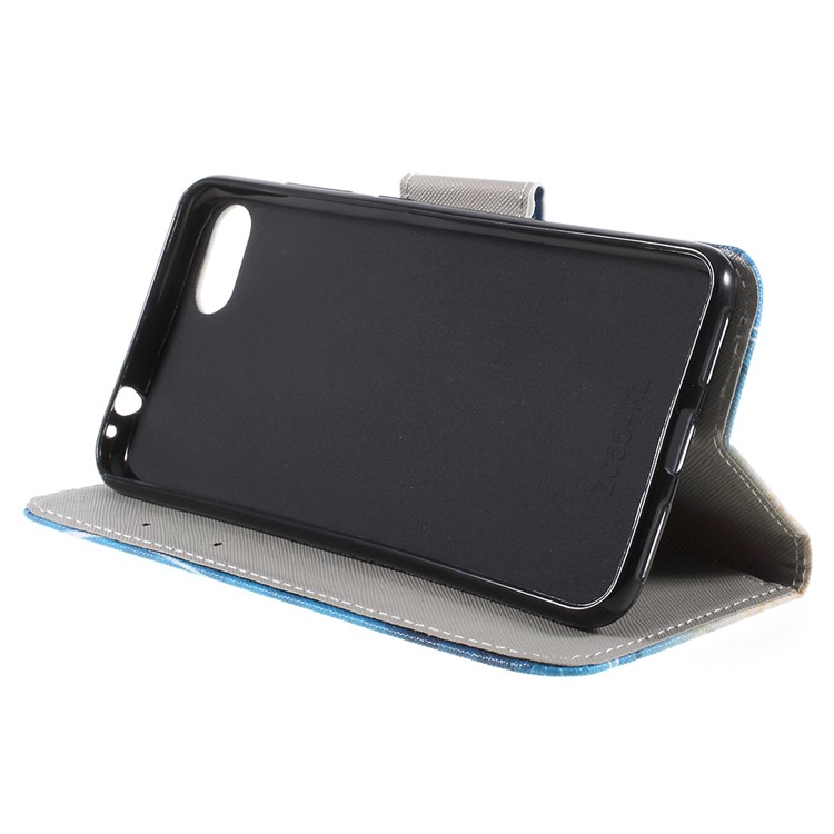 Pattern Printing Leather Wallet Stand Cellphone Case for Asus ZenFone 4 Max /4 Max Pro /4 Max Plus (ZC554KL) - Blue Butterfly-4