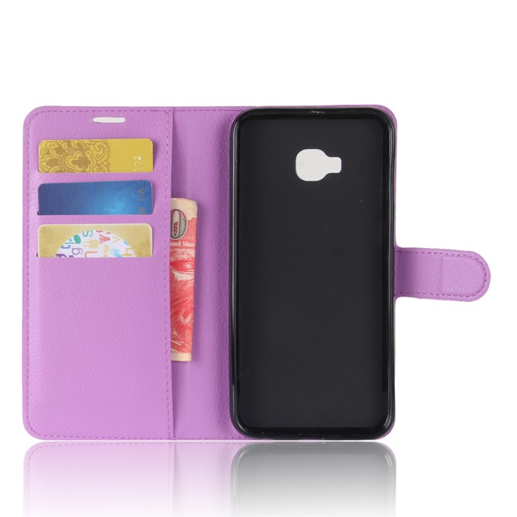 Litchi Skin PU Leather Stand Case for Asus ZenFone 4 Selfie ZD553KL/ 4 Selfie ZB553KL/ 4 Selfie Lite ZB553KL - Purple-3