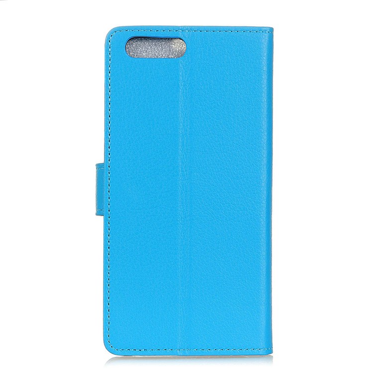 Litchi Texture Wallet Stand Leather Cell Phone Case Accessory for Asus ZenFone 4 (ZE554KL) - Blue-2