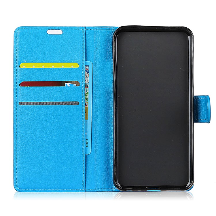 Litchi Texture Wallet Stand Leather Cell Phone Case Accessory for Asus ZenFone 4 (ZE554KL) - Blue-5