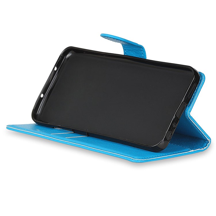 Litchi Texture Wallet Stand Leather Cell Phone Case Accessory for Asus ZenFone 4 (ZE554KL) - Blue-7