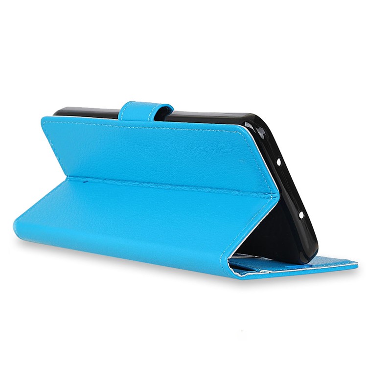 Litchi Texture Wallet Stand Leather Cell Phone Case Accessory for Asus ZenFone 4 (ZE554KL) - Blue-8