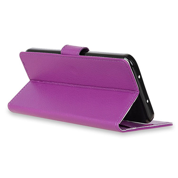 Litchi Skin PU Leather Card Holder Cell Phone Cover for Asus ZenFone 4 (ZE554KL) - Purple-7