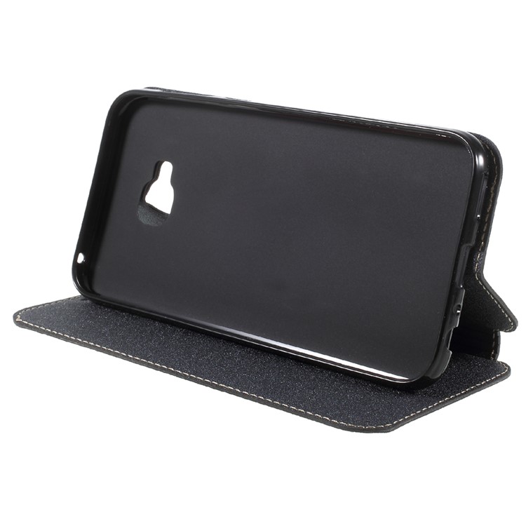 Sand-like Texture Magnetic Leather Stand Case for Asus Zenfone 4 Selfie Pro ZD552KL - Black-4