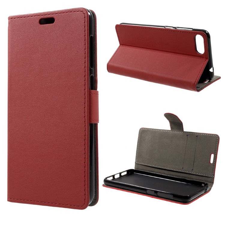 PU Leather Wallet Mobile Phone Case for Asus Zenfone 4 Max ZC520KL - Red-1