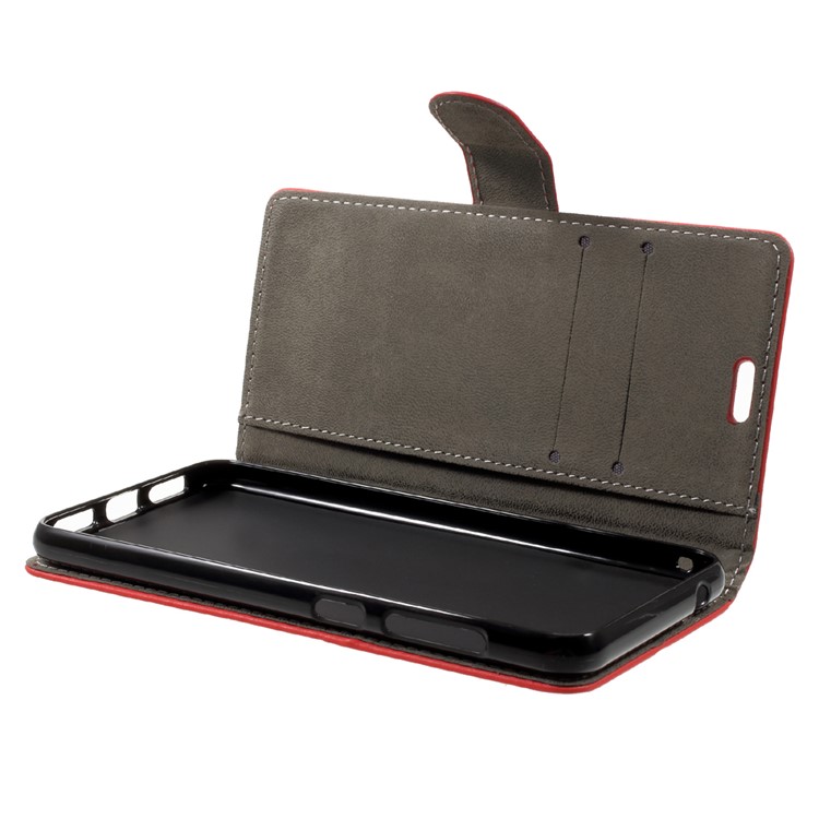 PU Leather Wallet Mobile Phone Case for Asus Zenfone 4 Max ZC520KL - Red-5