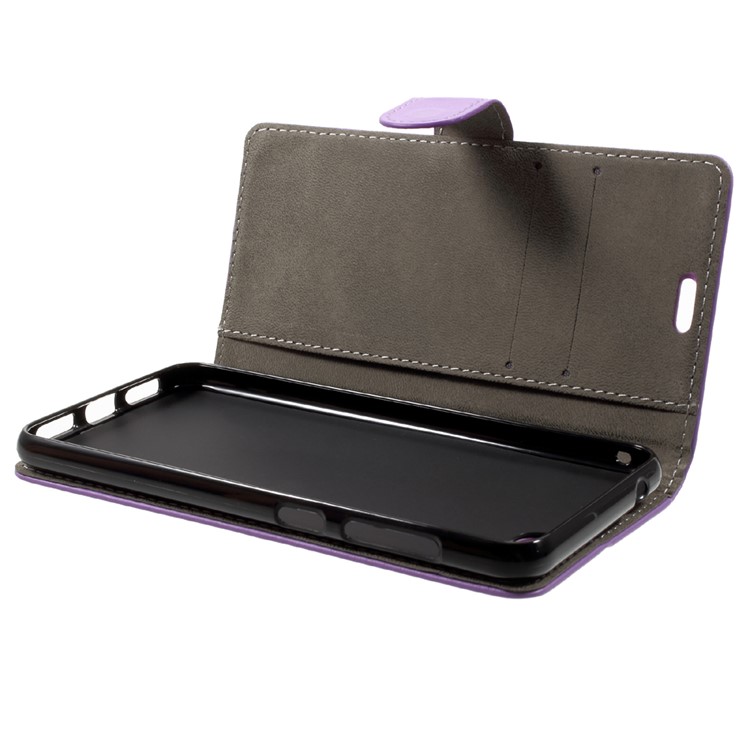 For Asus Zenfone 4 Max ZC520KL PU Leather Wallet Mobile Phone Case Accessory - Purple-5
