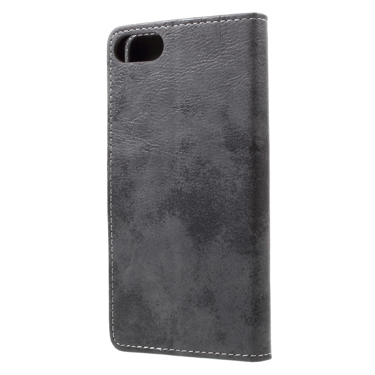Vintage Style Wallet PU Leather Stand Mobile Phone Shell for Asus Zenfone 4 Max ZC520KL - Grey-2