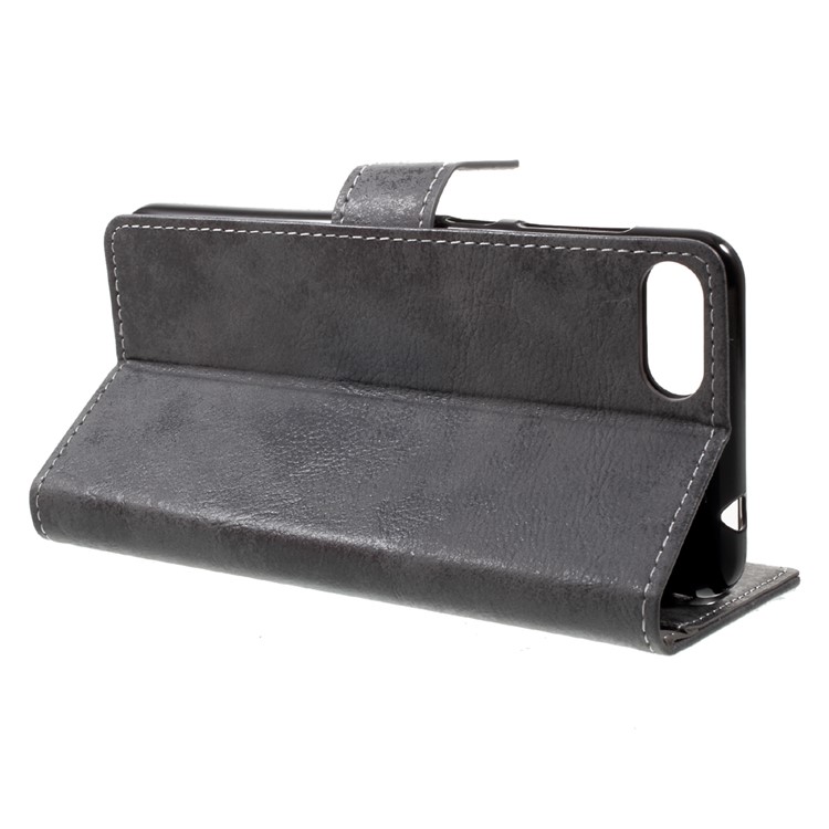 Vintage Style Wallet PU Leather Stand Mobile Phone Shell for Asus Zenfone 4 Max ZC520KL - Grey-4