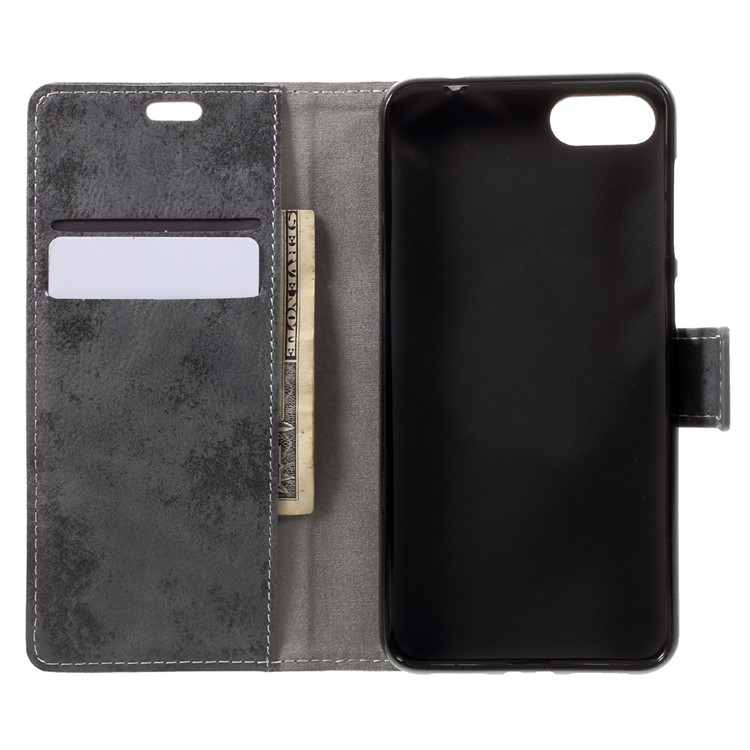 Vintage Style Wallet PU Leather Stand Mobile Phone Shell for Asus Zenfone 4 Max ZC520KL - Grey-5
