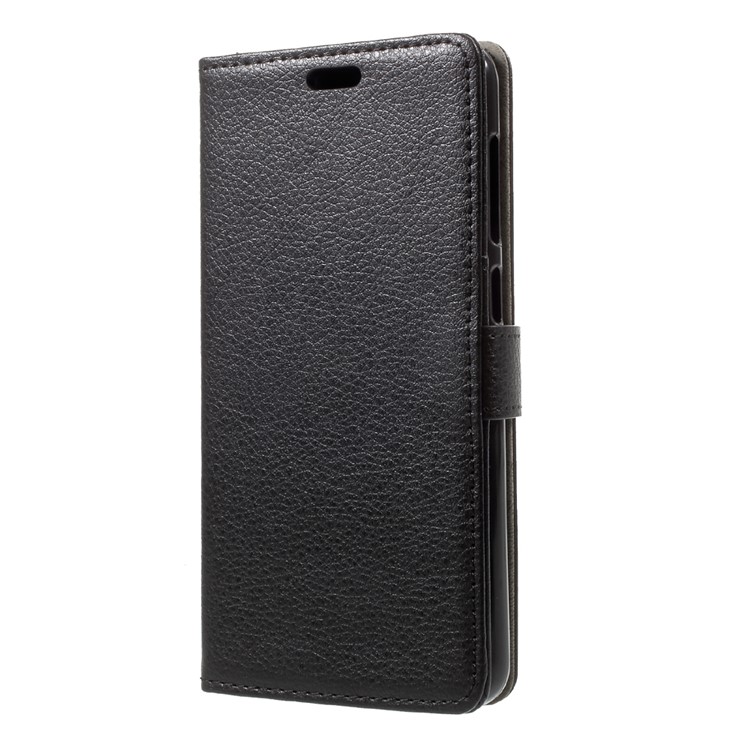 For Asus Zenfone 4 Max ZC520KL Litchi Skin PU Leather Stand Wallet Folio Phone Cover - Black-3