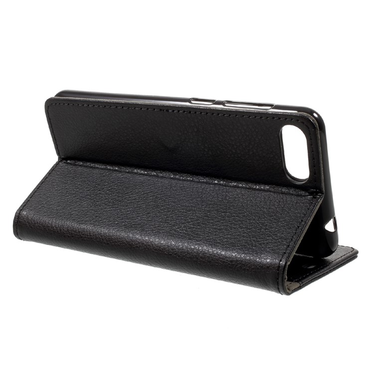 For Asus Zenfone 4 Max ZC520KL Litchi Skin PU Leather Stand Wallet Folio Phone Cover - Black-4
