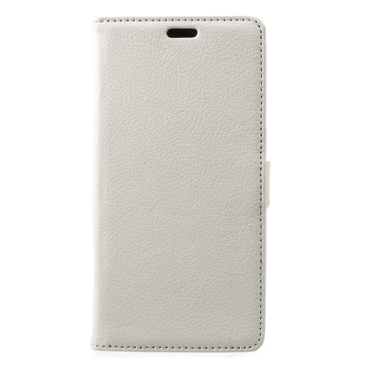 Litchi Grain Leather Wallet Stand Flip Mobile Casing for Asus Zenfone 4 Max ZC520KL - White-1