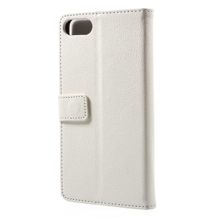 Litchi Grain Leather Wallet Stand Flip Mobile Casing for Asus Zenfone 4 Max ZC520KL - White-2
