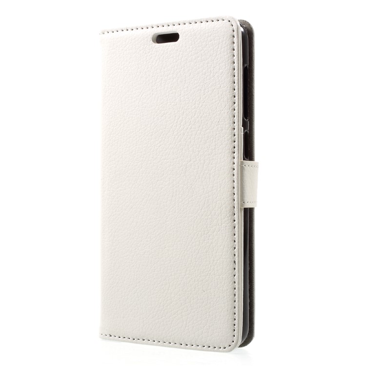 Litchi Grain Leather Wallet Stand Flip Mobile Casing for Asus Zenfone 4 Max ZC520KL - White-3