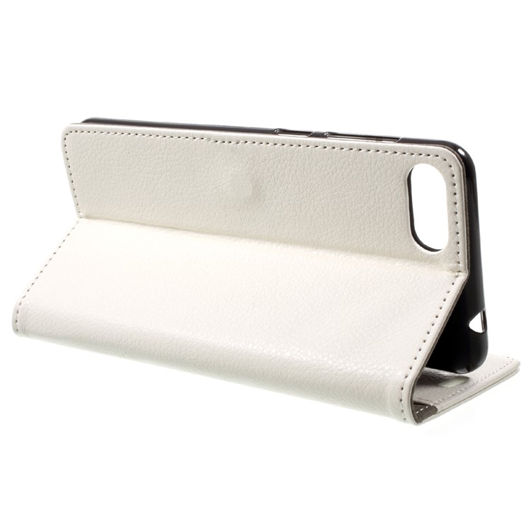 Litchi Grain Leather Wallet Stand Flip Mobile Casing for Asus Zenfone 4 Max ZC520KL - White-4