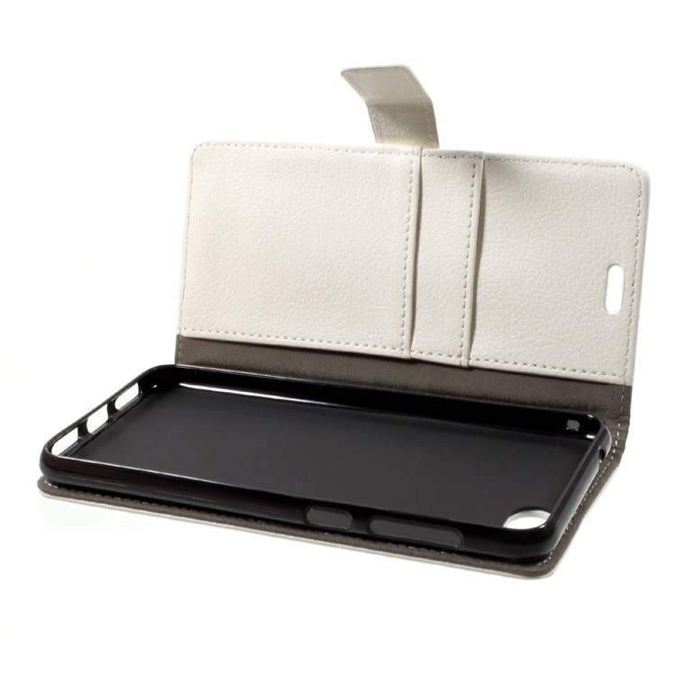 Litchi Grain Leather Wallet Stand Flip Mobile Casing for Asus Zenfone 4 Max ZC520KL - White-5