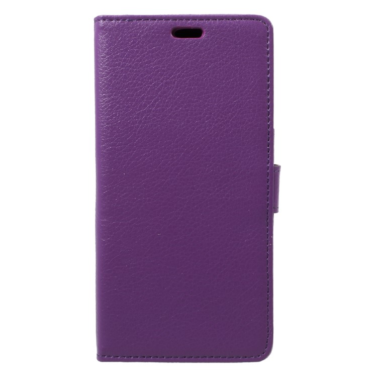 For Asus Zenfone 4 Max ZC520KL Litchi Skin Leather Wallet Stand Folio Protective Phone Shell - Purple-1