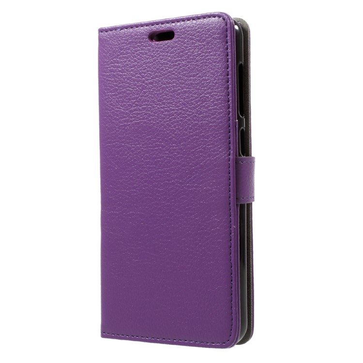 For Asus Zenfone 4 Max ZC520KL Litchi Skin Leather Wallet Stand Folio Protective Phone Shell - Purple-3