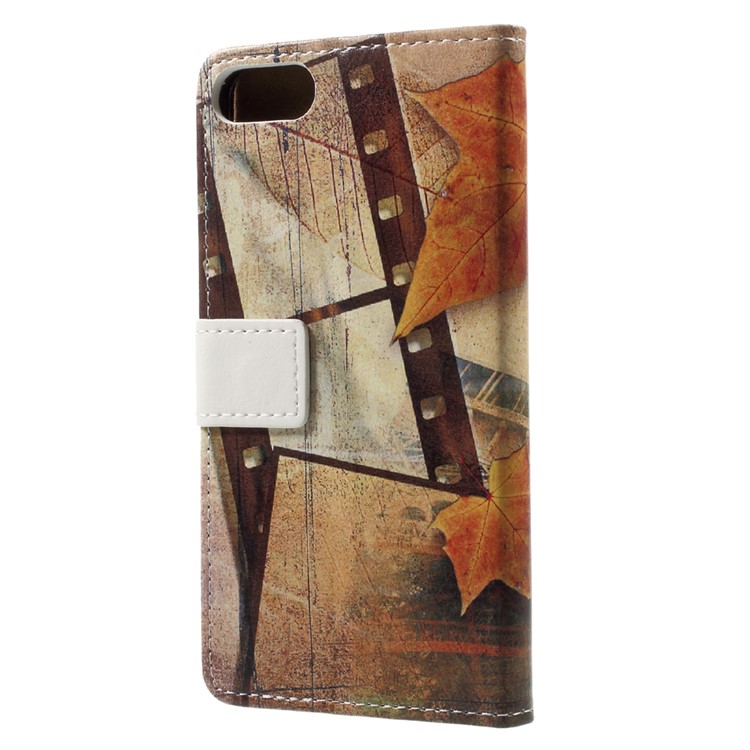 Patterned PU Leather Wallet Stand Protective Mobile Phone Casing for Asus Zenfone 4 Max ZC520KL - Eiffel Tower and Maple-2