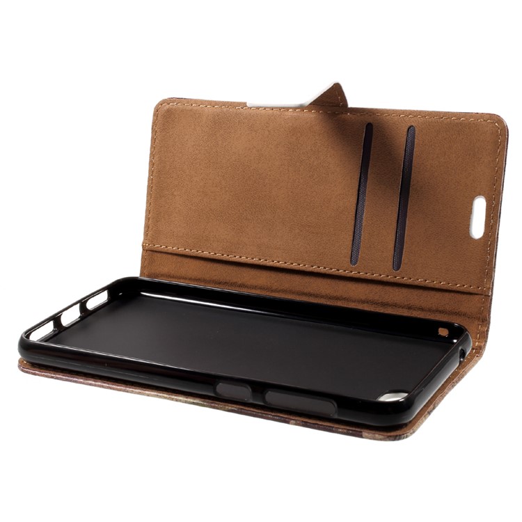 Patterned PU Leather Wallet Stand Protective Mobile Phone Casing for Asus Zenfone 4 Max ZC520KL - Eiffel Tower and Maple-5
