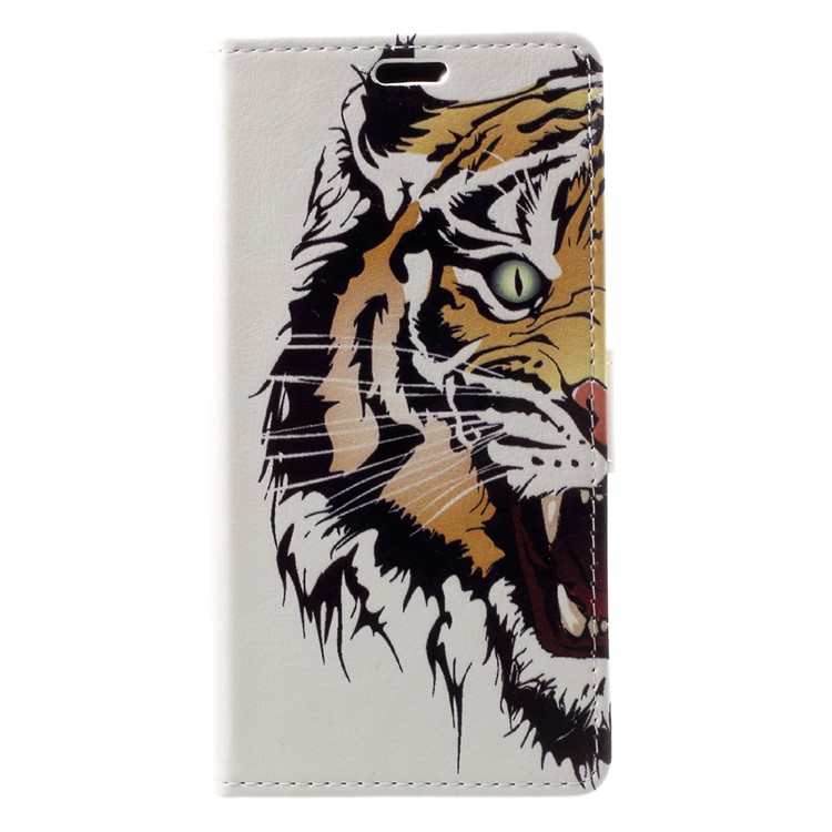 Patterned PU Leather Wallet Stand Protective Phone Shell with Magnet for Asus Zenfone 4 Max ZC520KL - Tiger-1