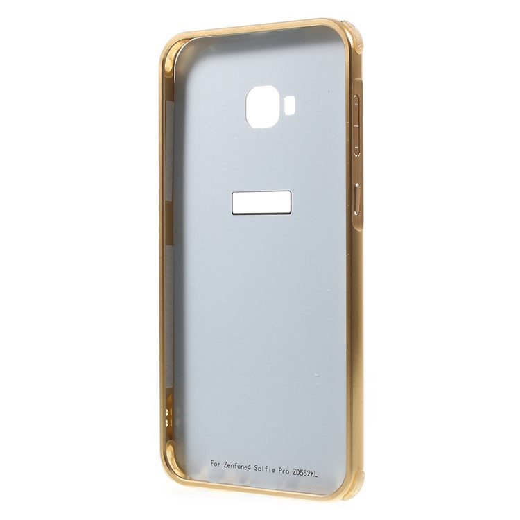 Slide-on Brushed Metal Bumper + PC Phone Case Accessory for Asus Zenfone 4 Selfie Pro ZD552KL - Gold-3