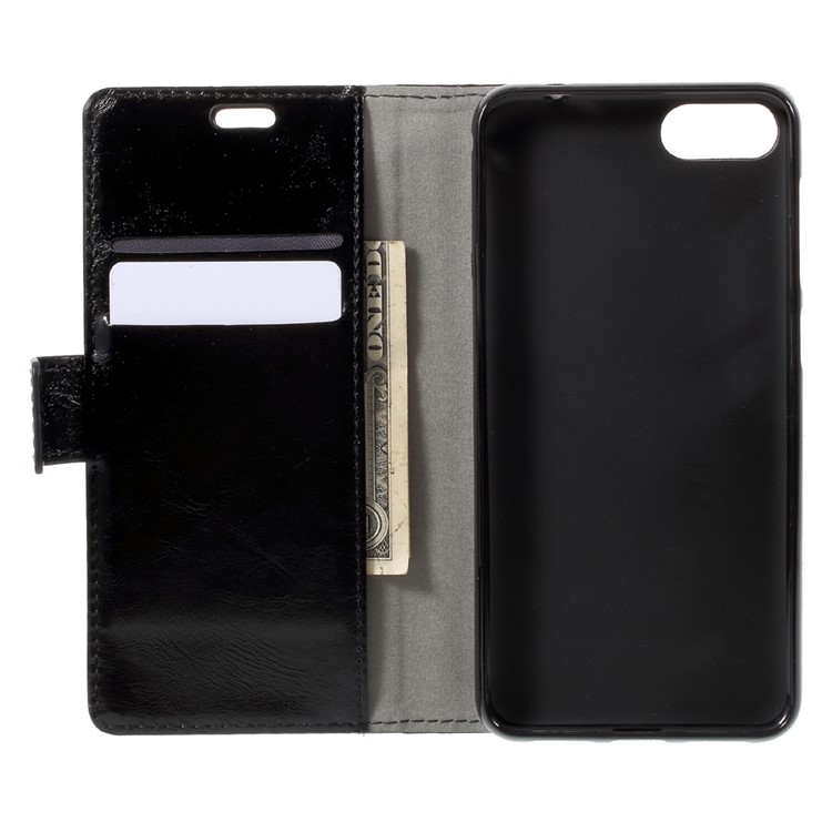 Crazy Horse Magnetic Stand Wallet Leather Mobile Phone Case for Asus Zenfone 4 Max ZC520KL - Black-5