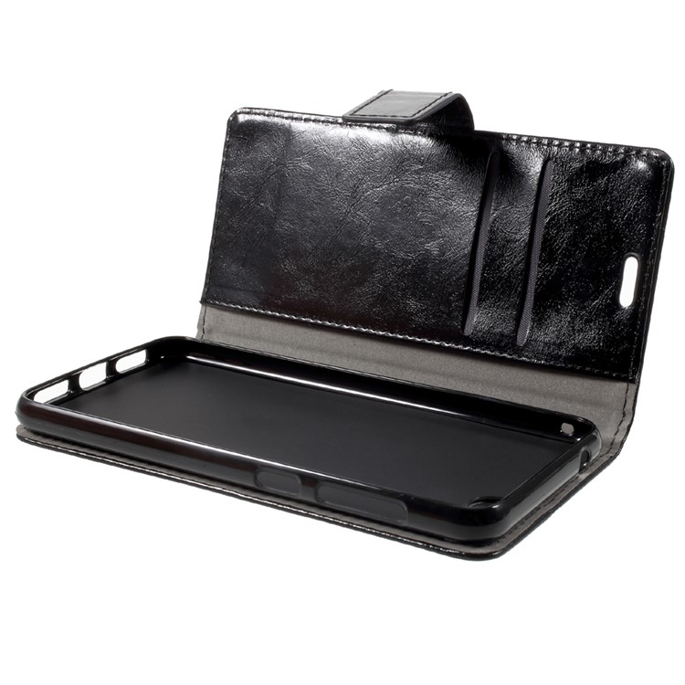 Crazy Horse Magnetic Stand Wallet Leather Mobile Phone Case for Asus Zenfone 4 Max ZC520KL - Black-6